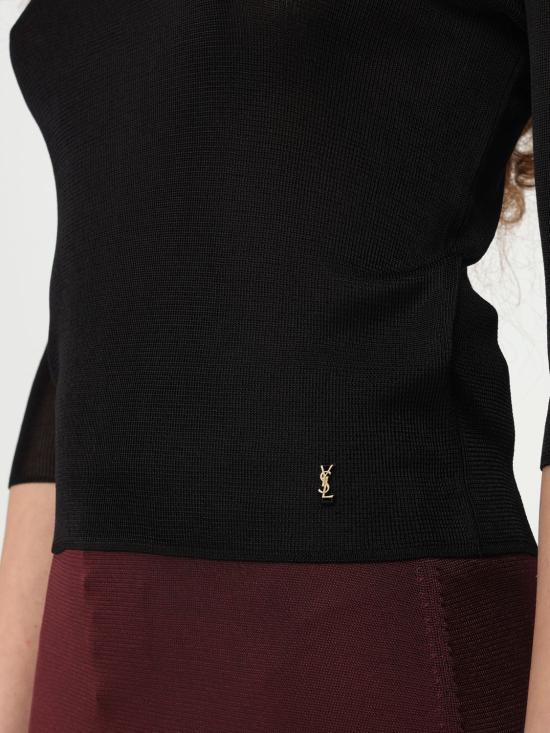 25FW 생로랑 스웨터 819910Y75WA 1000 Black - SAINT LAURENT