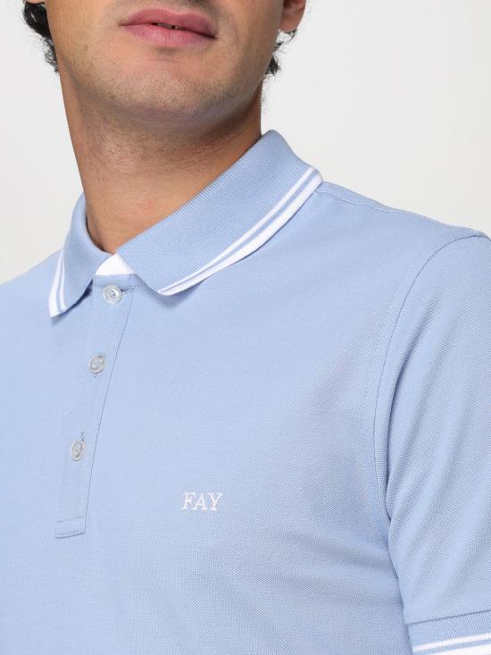 25FW 페이 폴로 티셔츠 NPMB250140STDW U602 Gnawed Blue - FAY