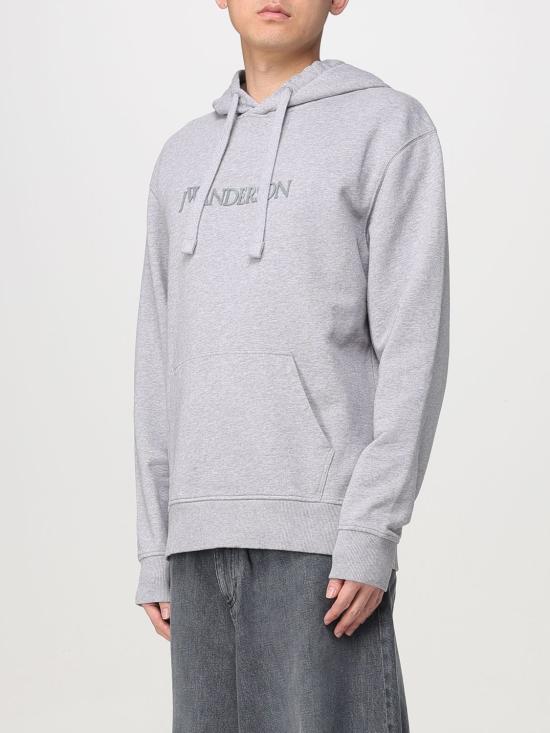 25FW JW앤더슨 로고 패치 포켓 후드 티셔츠 JW0214PG1632 907 Grey - JW ANDERSON