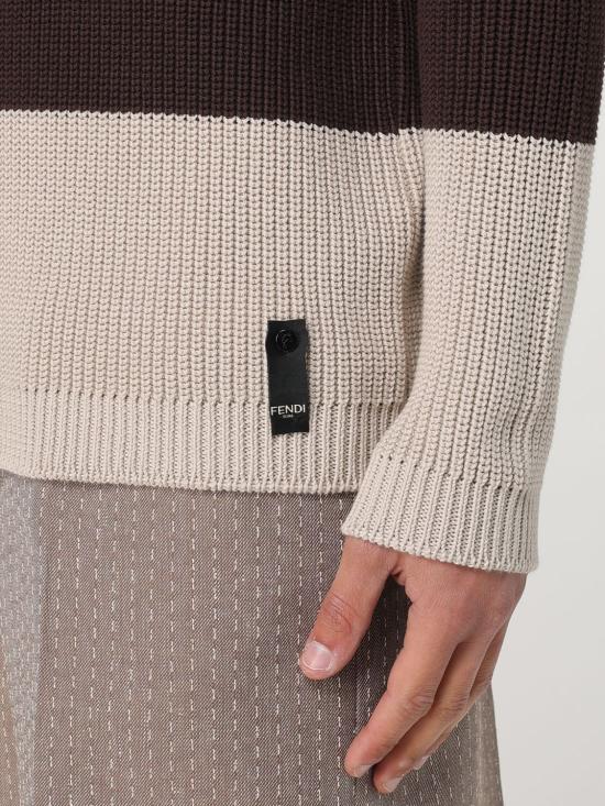 25SS 펜디 코튼 니트 폴로 셔츠 FZC358AU7S F1RWU Beige - FENDI