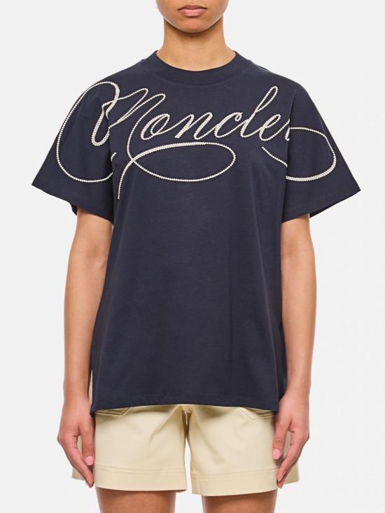 25FW 몽클레어 반팔 티셔츠 8C0000389AUO 778 Blue