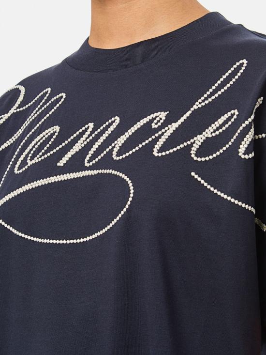 25FW 몽클레어 반팔 티셔츠 8C0000389AUO 778 Blue - MONCLER