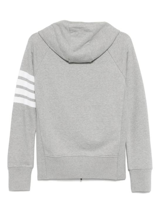  톰브라운 4-바 루프백 후드 집업 후드 티셔츠 MJT022H00535 grey - THOM BROWNE