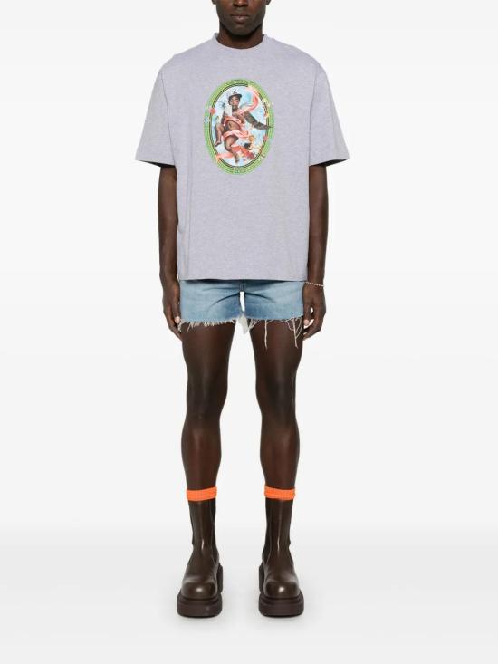  오프화이트 반팔 티셔츠 OMAA120S25JER0020810 grey - OFF WHITE