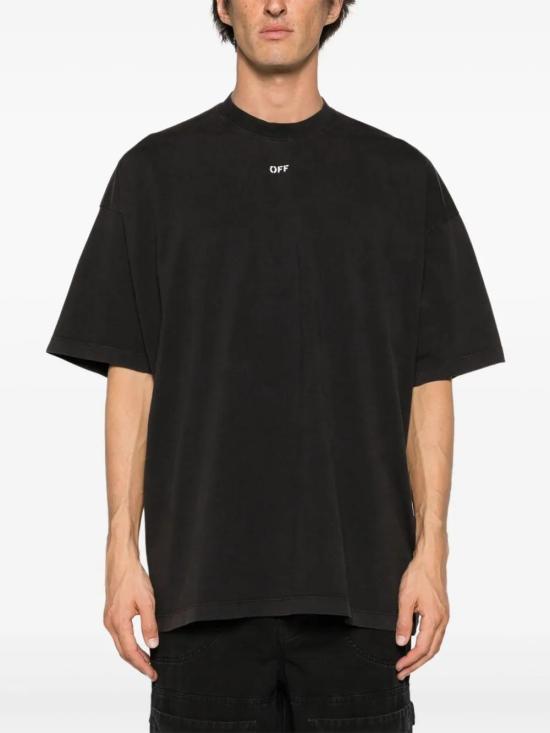  오프화이트 반팔 티셔츠 OMAA161C99JER0021077 dark grey - OFF WHITE