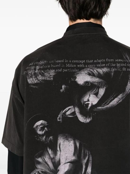  오프화이트 반팔 티셔츠 OMAA161C99JER0021077 dark grey - OFF WHITE