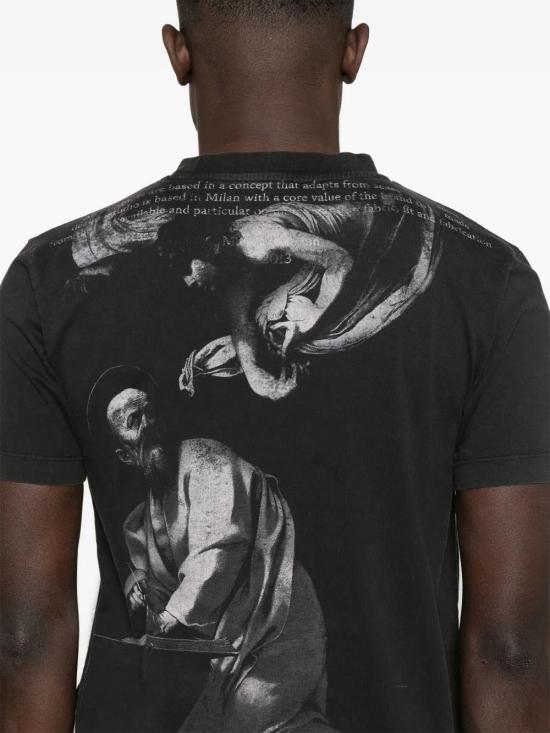  오프화이트 반팔 티셔츠 OMAA027C99JER01B1077 black - OFF WHITE