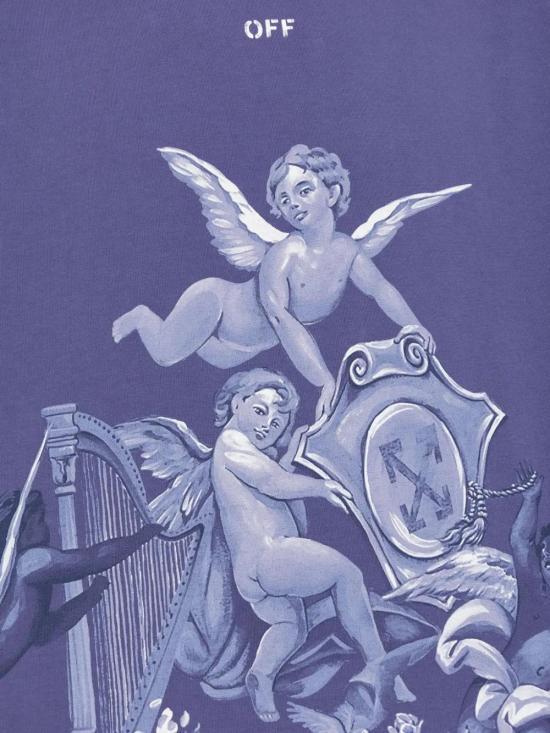  오프화이트 반팔 티셔츠 OMAA120S25JER0013701 purple - OFF WHITE