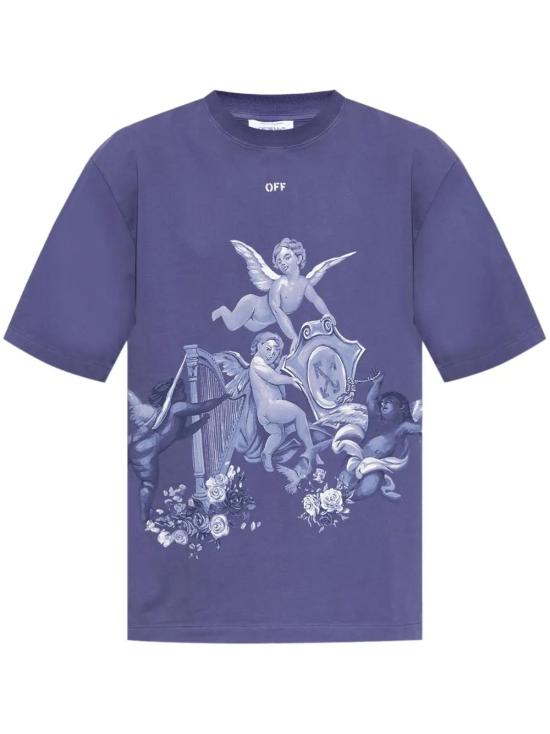  오프화이트 반팔 티셔츠 OMAA120S25JER0013701 purple