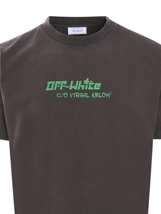  오프화이트 반팔 티셔츠 OMAA027S25JER0076E01 coffee - OFF WHITE