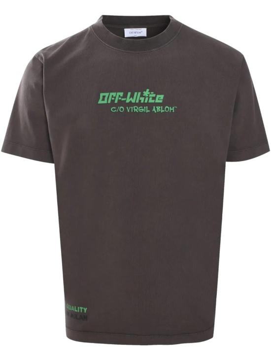  오프화이트 반팔 티셔츠 OMAA027S25JER0076E01 coffee