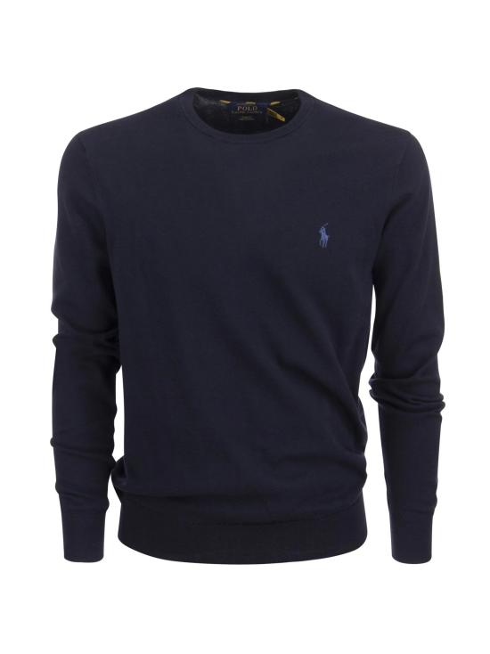 26SS 폴로 랄프로렌 포니 로고 자수 피마 코튼 스웨터 710684957 001 NAVY