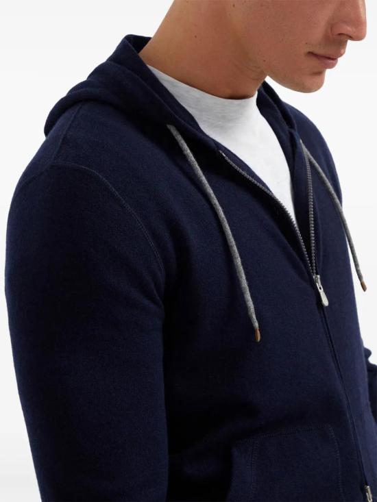  브루넬로 쿠치넬리 후드 티셔츠 M2223246CW425 navy - BRUNELLO CUCINELLI