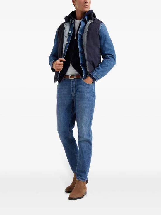  브루넬로 쿠치넬리 후드 티셔츠 M2223246CW425 navy - BRUNELLO CUCINELLI