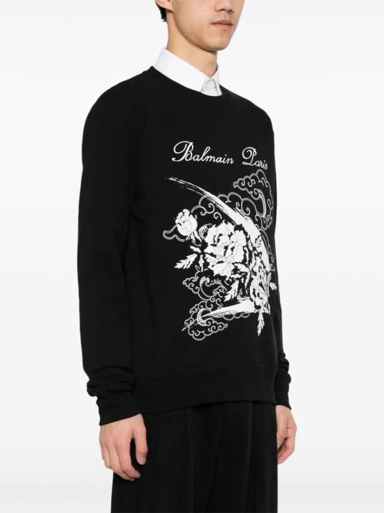  발망 긴팔 티셔츠 CH0JQ040GD51 black - BALMAIN