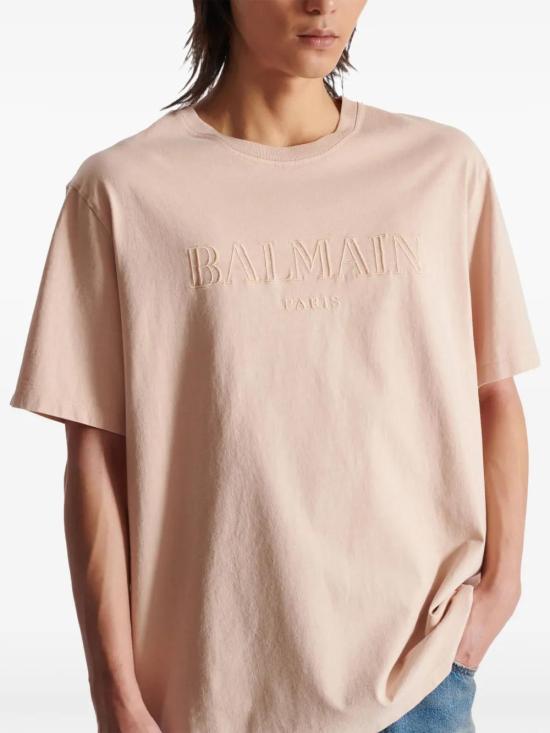  발망 반팔 티셔츠 DH1EG010BC72 beige - BALMAIN