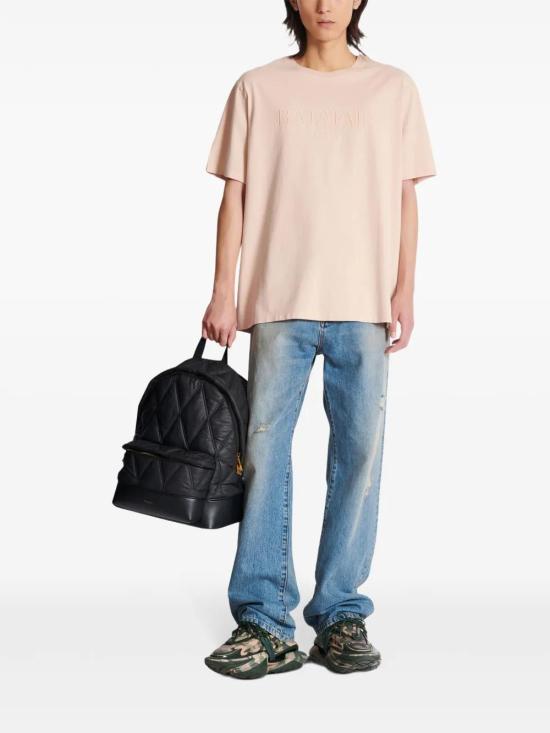  발망 반팔 티셔츠 DH1EG010BC72 beige - BALMAIN