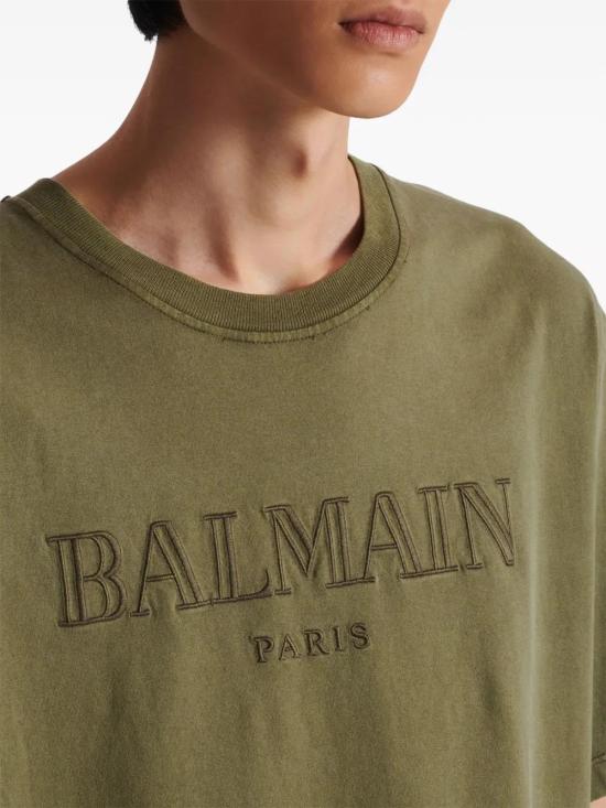  발망 반팔 티셔츠 CH0EG010BC72 khaki - BALMAIN