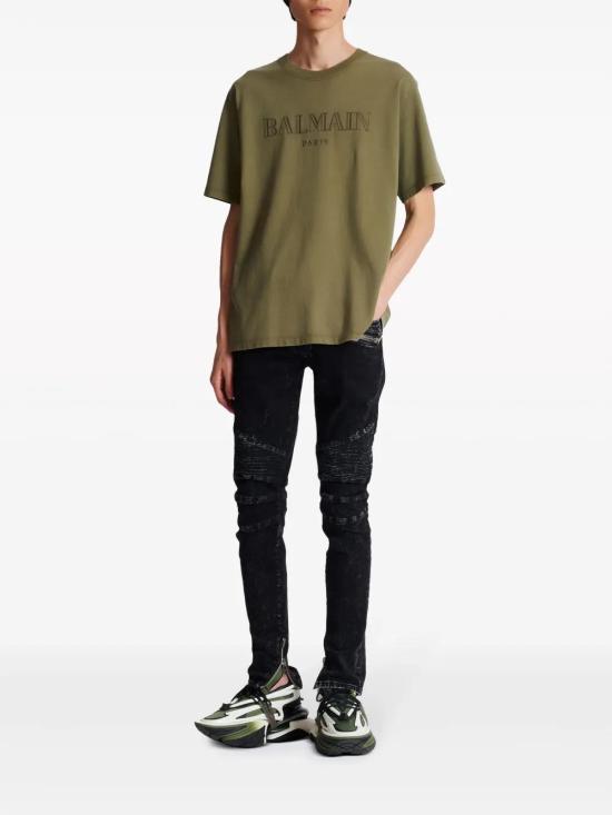  발망 반팔 티셔츠 CH0EG010BC72 khaki - BALMAIN