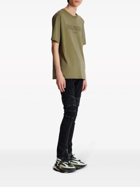  발망 반팔 티셔츠 CH0EG010BC72 khaki - BALMAIN