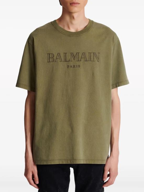  발망 반팔 티셔츠 CH0EG010BC72 khaki - BALMAIN