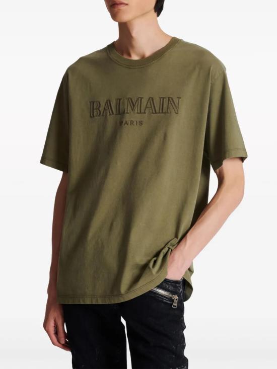  발망 반팔 티셔츠 CH0EG010BC72 khaki - BALMAIN