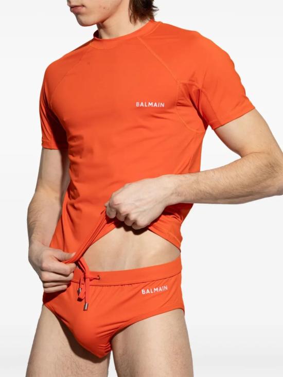  발망 반팔 티셔츠 BWM351570 orange - BALMAIN