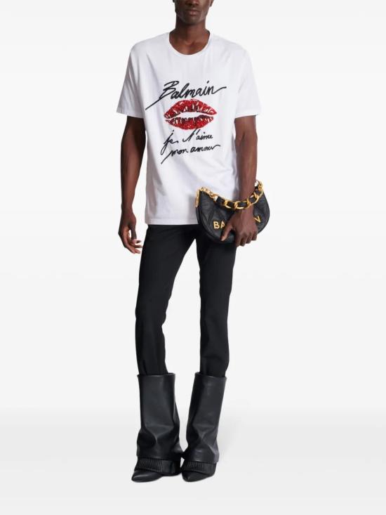  발망 반팔 티셔츠 EH1EH170PC74 white - BALMAIN