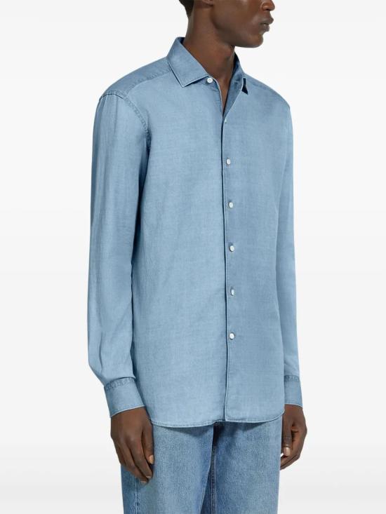  에르메네질도제냐 긴팔 셔츠 UFX23A9SRO1 blue - ERMENEGILDO ZEGNA