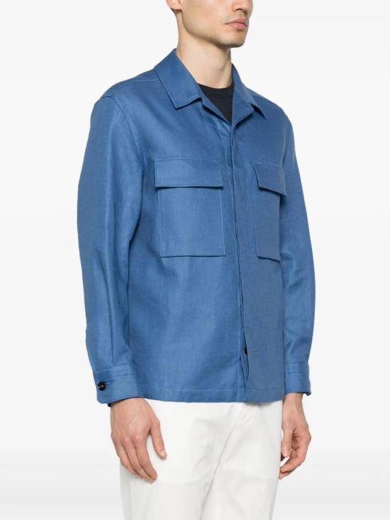  에르메네질도제냐 긴팔 셔츠 UDV60A7SOT10 blue - ERMENEGILDO ZEGNA