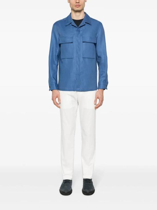  에르메네질도제냐 긴팔 셔츠 UDV60A7SOT10 blue - ERMENEGILDO ZEGNA