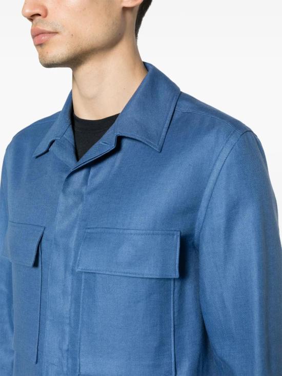  에르메네질도제냐 긴팔 셔츠 UDV60A7SOT10 blue - ERMENEGILDO ZEGNA