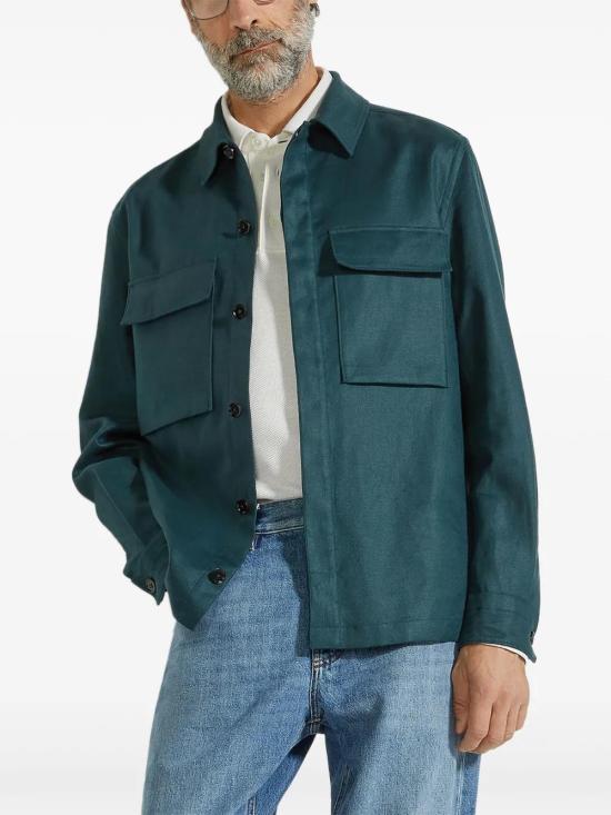  에르메네질도제냐 긴팔 셔츠 UFV60A9SOT10B teal - ERMENEGILDO ZEGNA