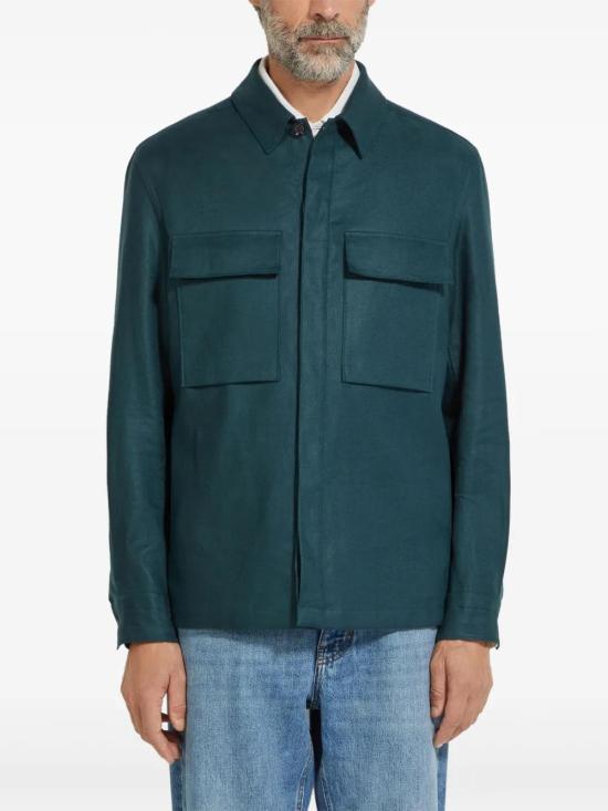  에르메네질도제냐 긴팔 셔츠 UFV60A9SOT10B teal - ERMENEGILDO ZEGNA