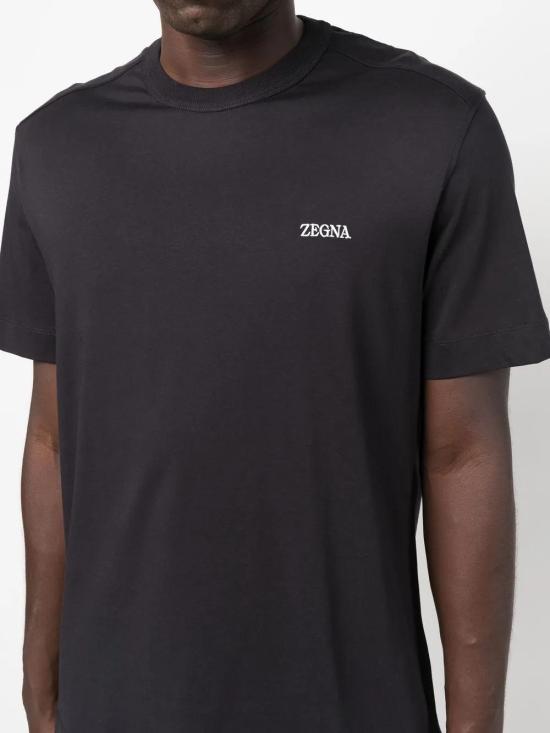  에르메네질도제냐 반팔 티셔츠 UA360A760 black - ERMENEGILDO ZEGNA