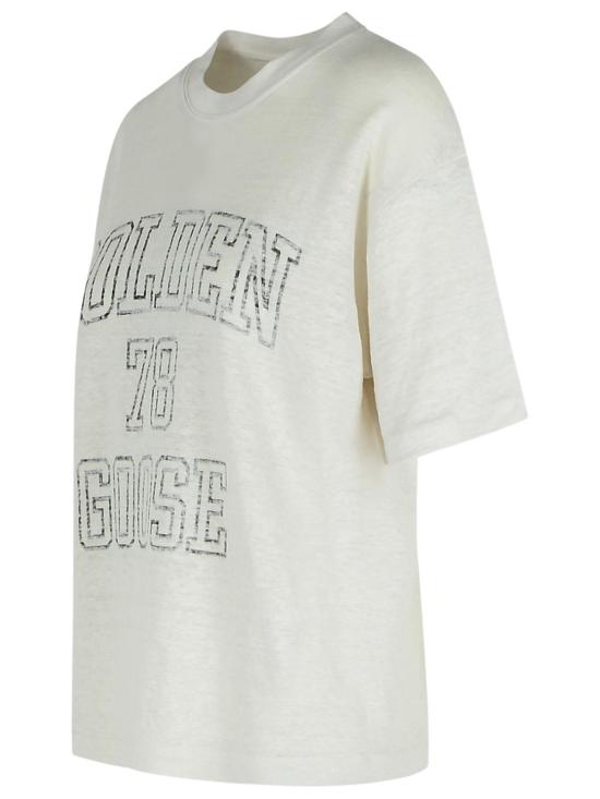 25SS 골든구스 반팔 티셔츠 GWP01874 P00189111421 White - GOLDEN GOOSE