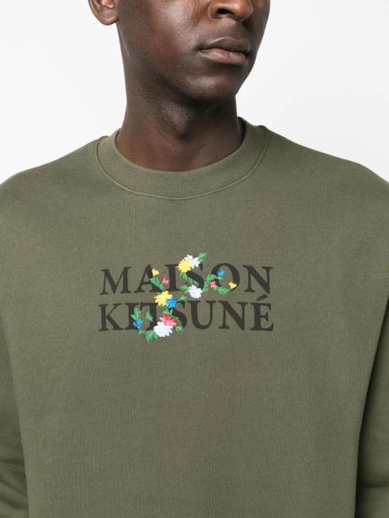  메종키츠네 긴팔 티셔츠 LM00308KM0307 olive green - MAISON KITSUNE