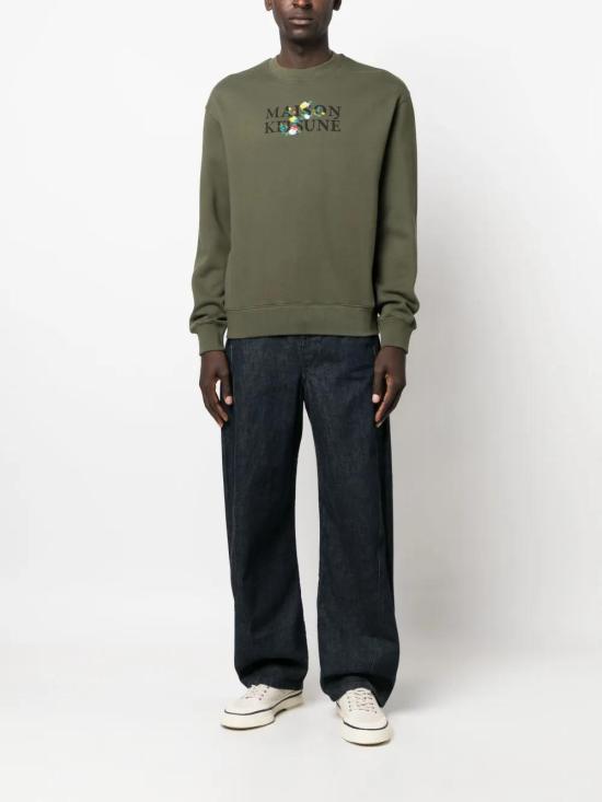  메종키츠네 긴팔 티셔츠 LM00308KM0307 olive green - MAISON KITSUNE