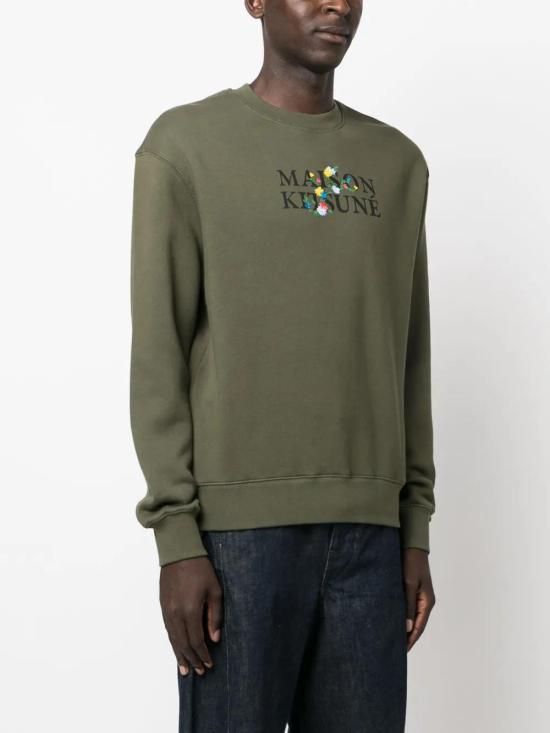  메종키츠네 긴팔 티셔츠 LM00308KM0307 olive green - MAISON KITSUNE