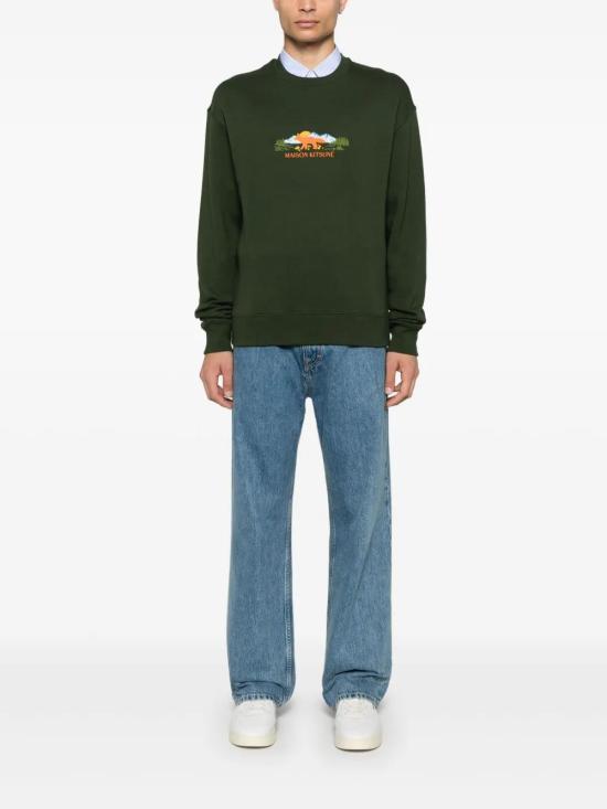  메종키츠네 긴팔 티셔츠 NM00308KM0307 green - MAISON KITSUNE