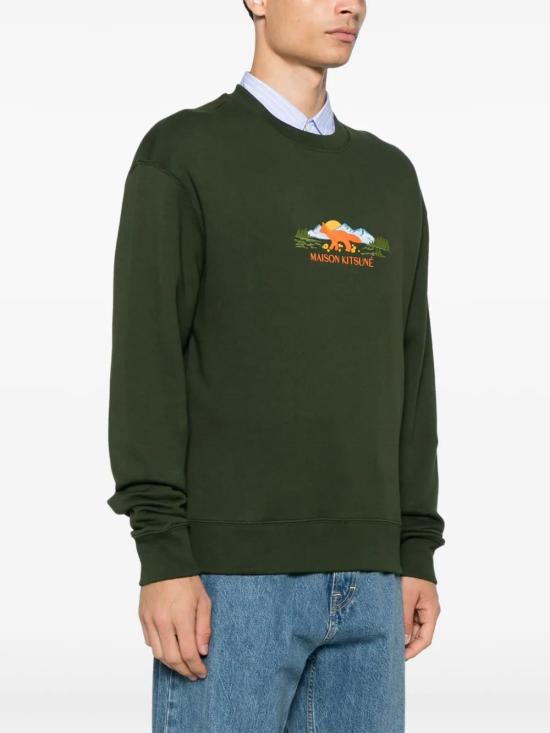  메종키츠네 긴팔 티셔츠 NM00308KM0307 green - MAISON KITSUNE
