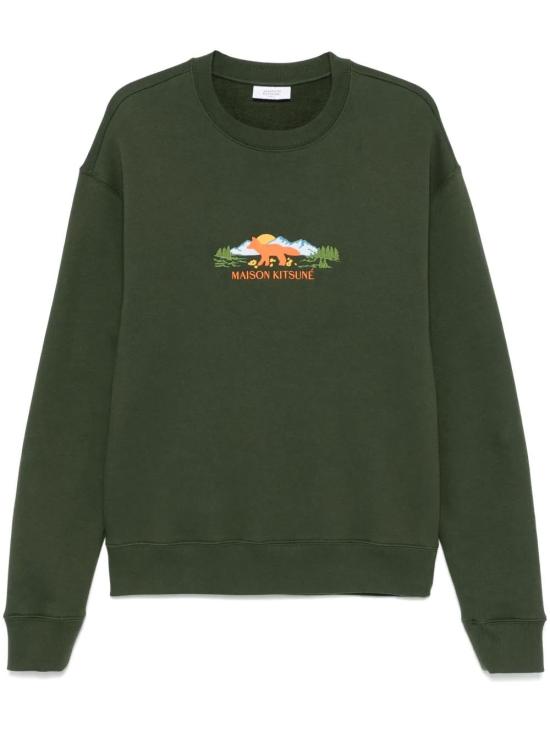  메종키츠네 긴팔 티셔츠 NM00308KM0307 green