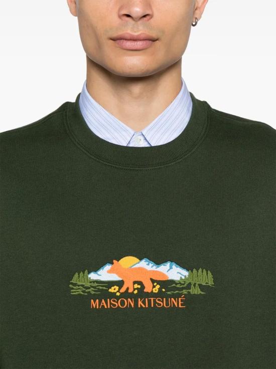  메종키츠네 긴팔 티셔츠 NM00308KM0307 green - MAISON KITSUNE