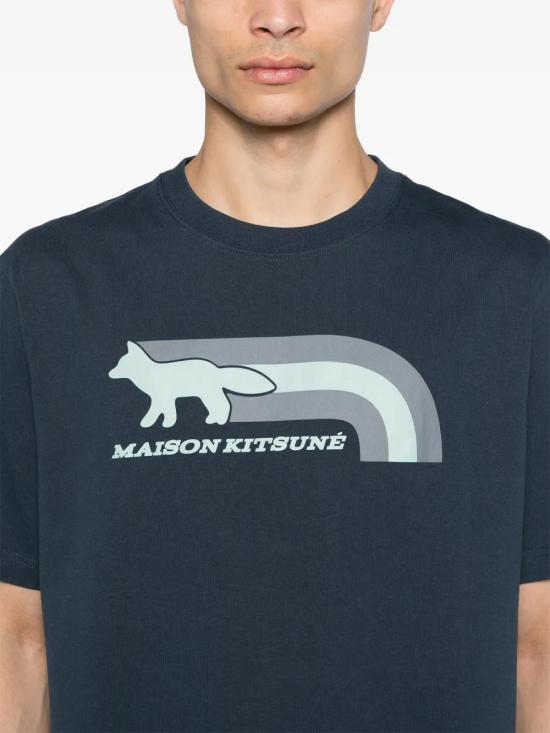  메종키츠네 반팔 티셔츠 MM00113KJ0118 navy - MAISON KITSUNE