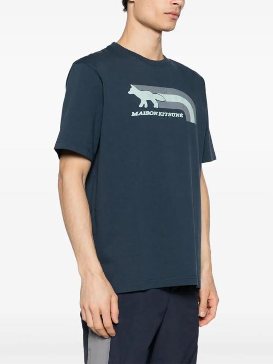  메종키츠네 반팔 티셔츠 MM00113KJ0118 navy - MAISON KITSUNE