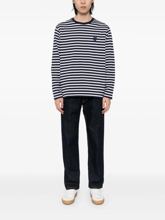  메종키츠네 긴팔 티셔츠 OM00125KJ0044S481 navy - MAISON KITSUNE