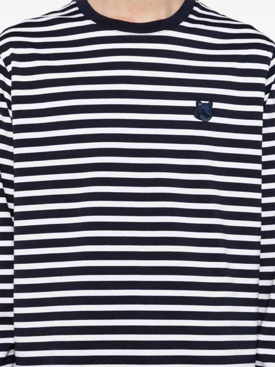 메종키츠네 긴팔 티셔츠 OM00125KJ0044S481 navy - MAISON KITSUNE
