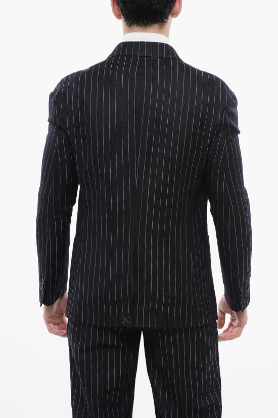  오프화이트 수트 자켓 OMEN097S24 FAB003 4700 Blue - OFF WHITE