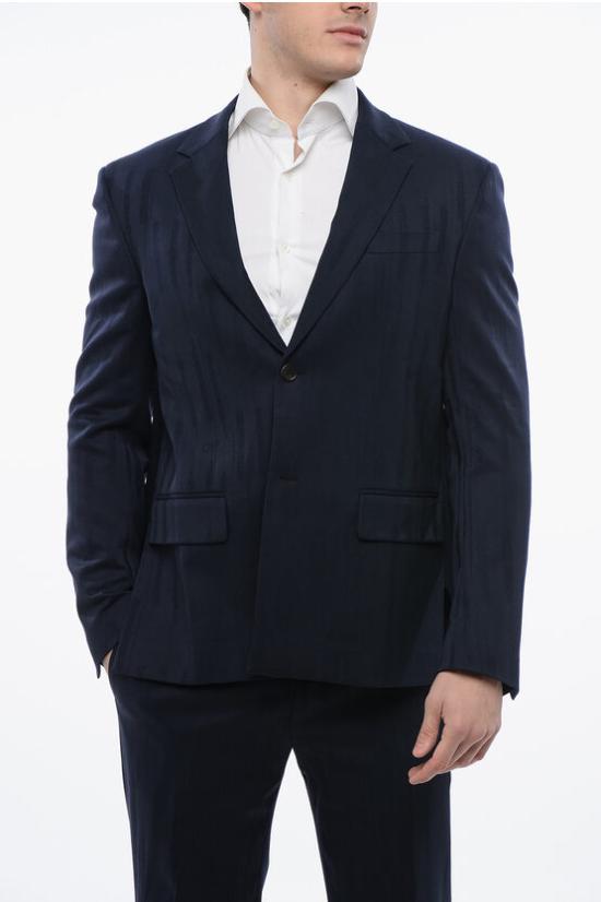  오프화이트 수트 자켓 OMEN077F23 FAB001 4700 Blue