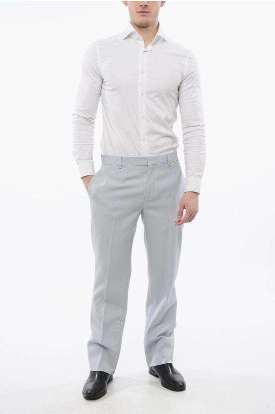  오프화이트 치노 팬츠 OMCA248S24FAB0014040 Light blue - OFF WHITE